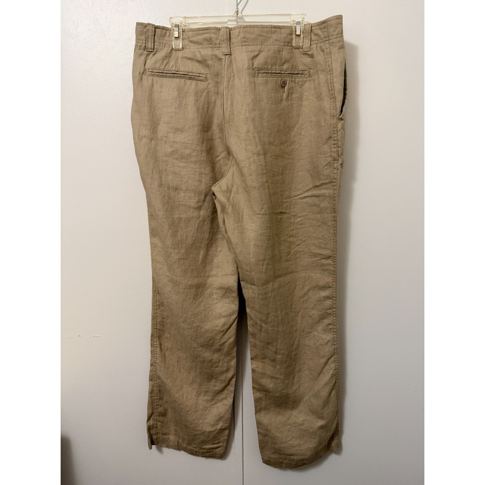 Cremieux Men's Nantucket Tan Linen 36X30 Pants Old Money Preppy Coastal Beach - Picture 2 of 6